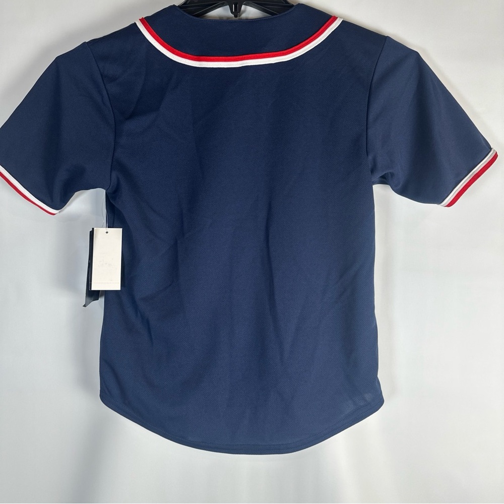 Kids Navy Blue Baseball Shirt Youth Size Medium 8 - Picture 5 of 8
